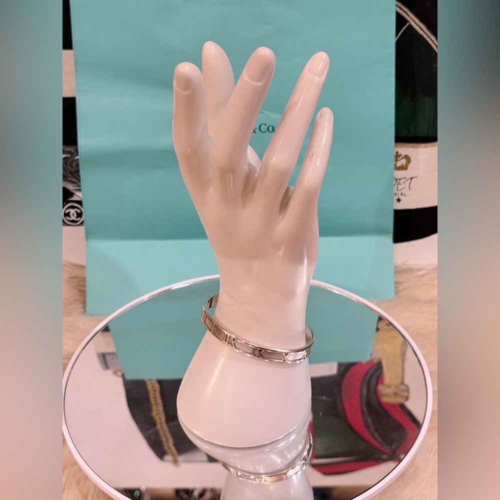 🔥 TIFFANY & Co. ATLAS CUFF BRACELET AG925 SILVER SIZE 6”